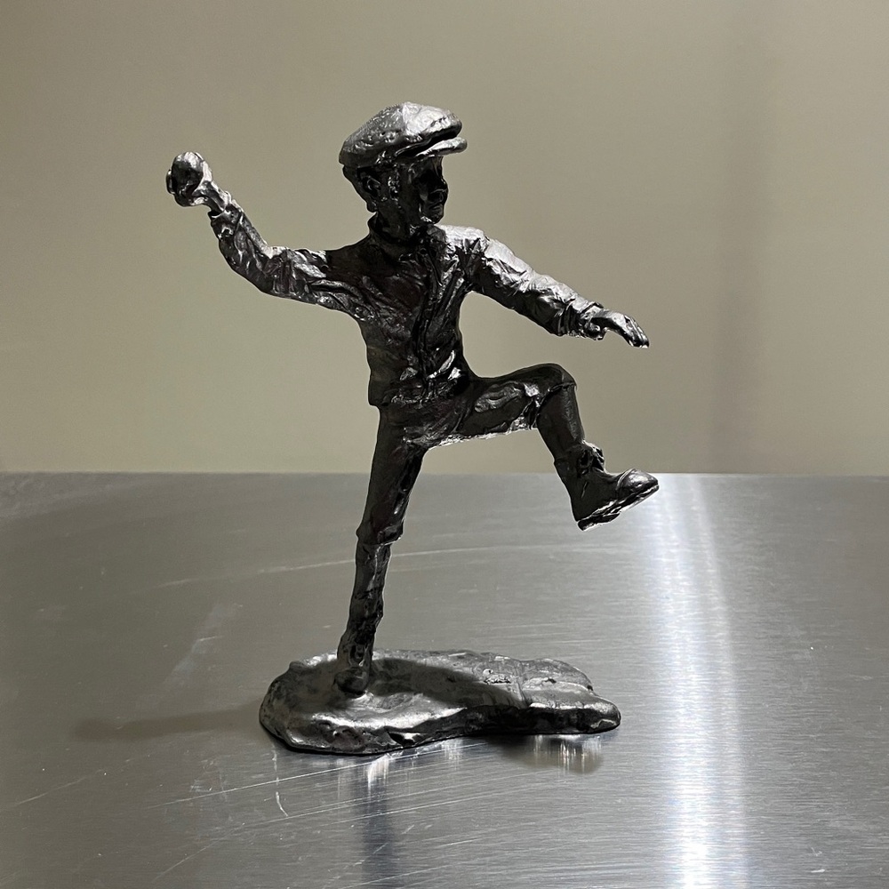 Park city pewter boy throwing baseball